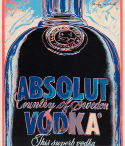 Andy Warhol "Absolute Vodka" Screenprint advertisement created for Absolut Art Collection in 1985. An late example of Andy Warhol's pop art advertising.