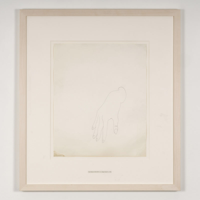andy warhol drawing original 1950s 1956 right hand outstretched figure study 