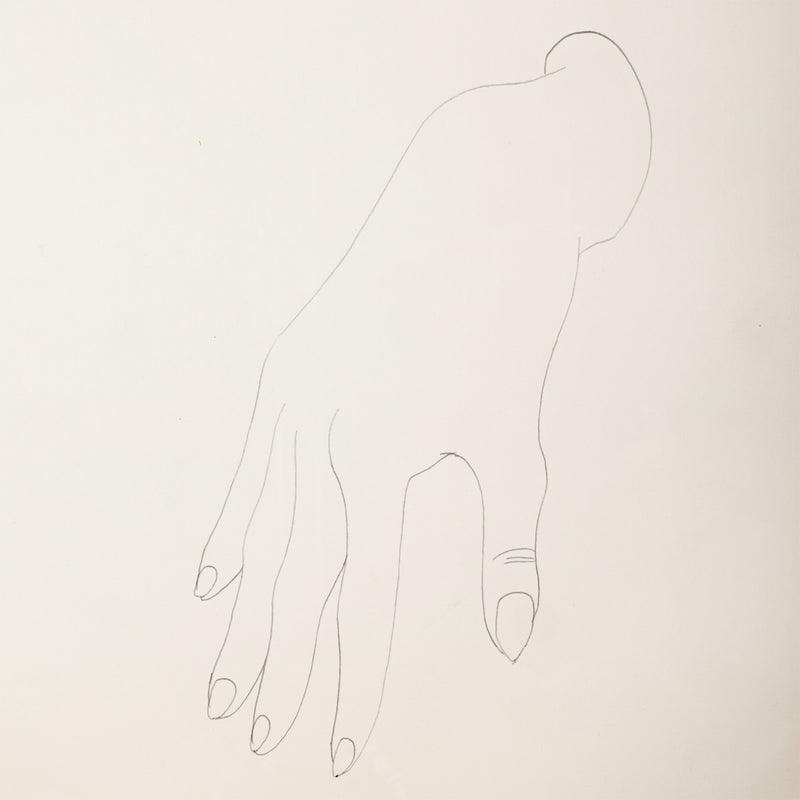 andy warhol drawing original 1950s 1956 right hand outstretched figure study 