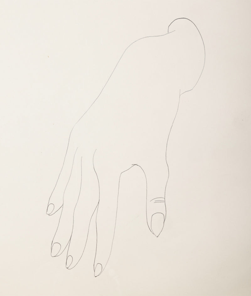 andy warhol drawing original 1950s 1956 right hand outstretched figure study 