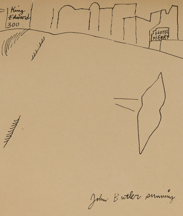 ANDY WARHOL "JOHN BUTLER SUNNING" DRAWING, 1954