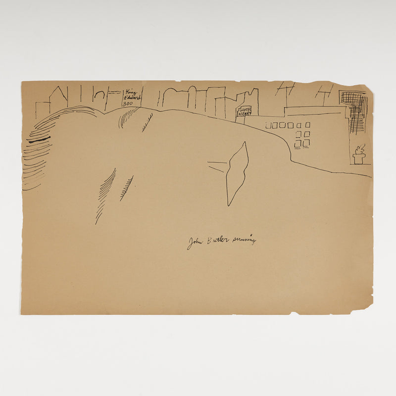 ANDY WARHOL "JOHN BUTLER SUNNING" DRAWING, 1954