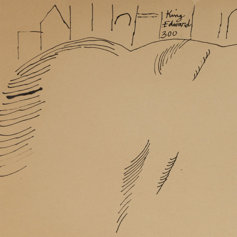 ANDY WARHOL "JOHN BUTLER SUNNING" DRAWING, 1954