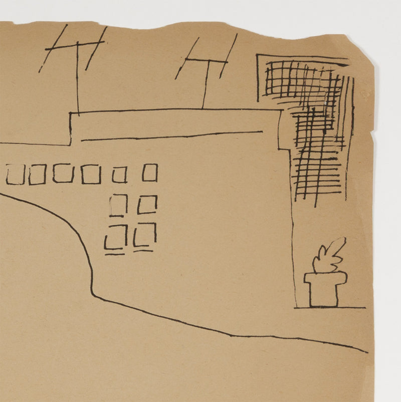ANDY WARHOL "JOHN BUTLER SUNNING" DRAWING, 1954