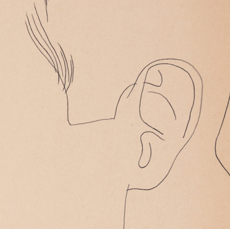 ANDY WARHOL "YOUNG MAN WITH FLOWER" DRAWING, c. 1955
