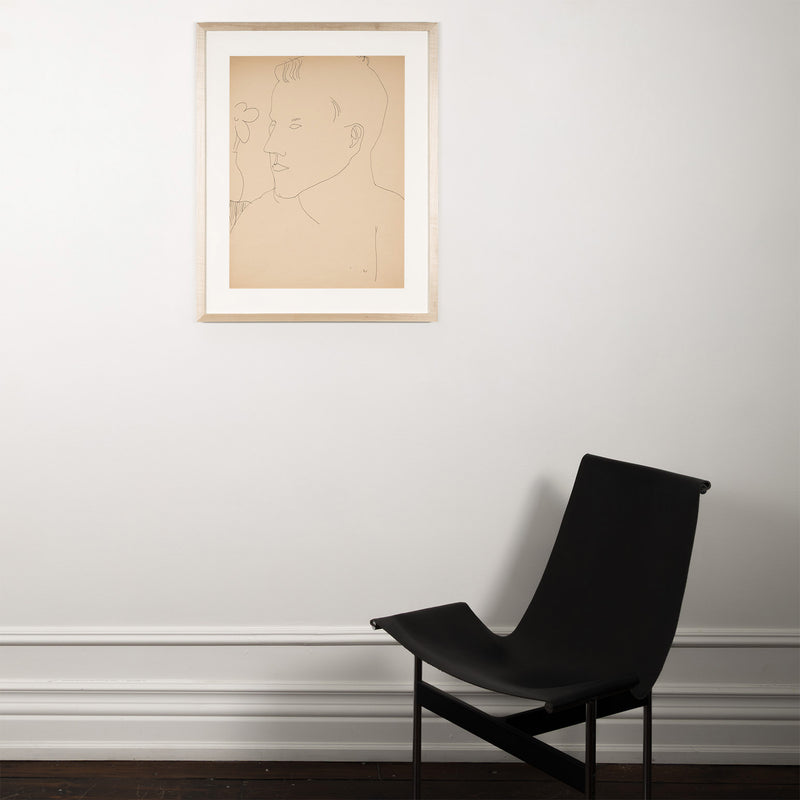 ANDY WARHOL "ALEXANDER WITH FLOWER XL" DRAWING, 1955