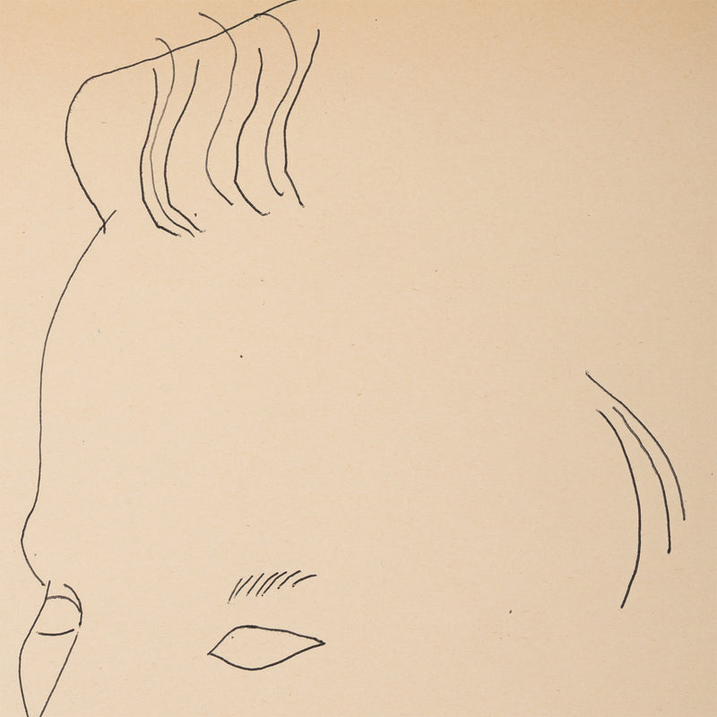 ANDY WARHOL "ALEXANDER WITH FLOWER XL" DRAWING, 1955