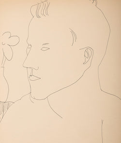 ANDY WARHOL "ALEXANDER WITH FLOWER XL" DRAWING, 1955