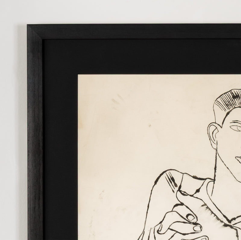 andy warhol early drawing draftsman sailor ink on paper fantastic example 1950s iconic american artist pop art seminal 