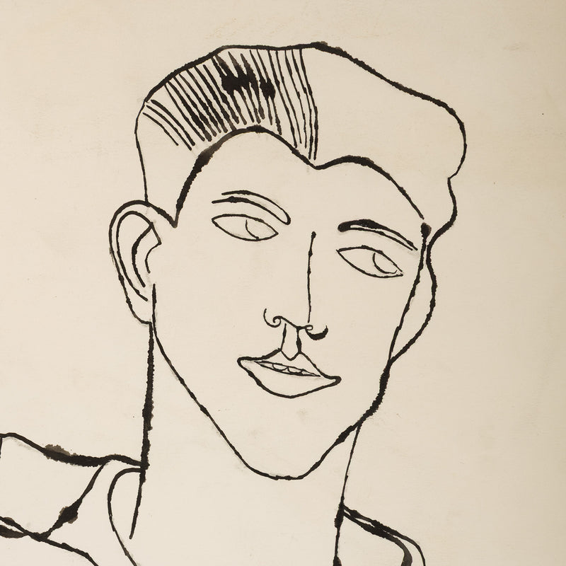 andy warhol early drawing draftsman sailor ink on paper fantastic example 1950s iconic american artist pop art seminal 