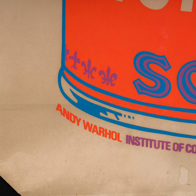 andy warhol soup can bag silkscreen 1966 ica boston institute of contemporary art boston 1966 andy warhol shopping bag campbells soup print multiple serigraph screenprint silkscreen iconic warhol print framed