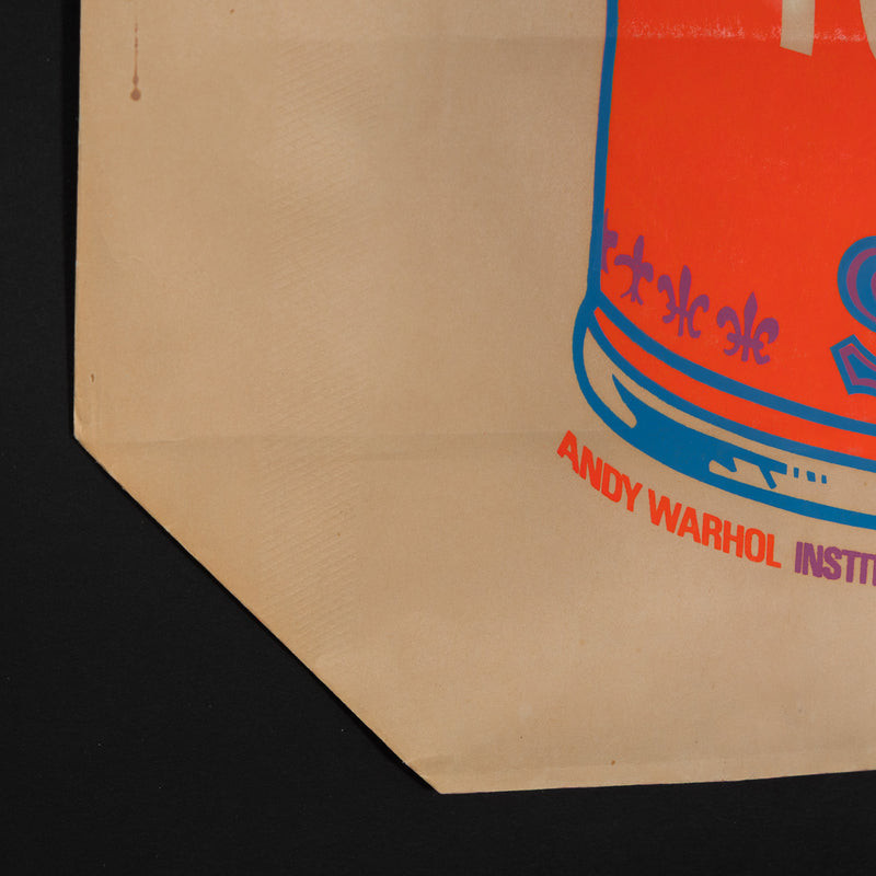 andy warhol soup can bag silkscreen 1966 ica boston institute of contemporary art boston 1966 andy warhol shopping bag campbells soup print multiple serigraph screenprint silkscreen iconic warhol print framed