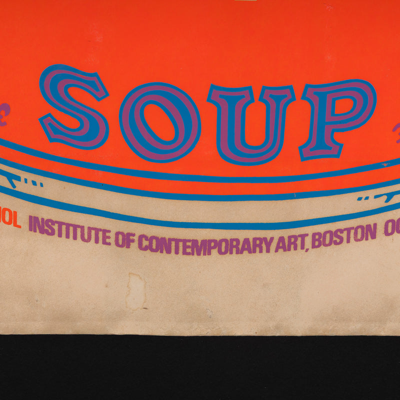 andy warhol soup can bag silkscreen 1966 ica boston institute of contemporary art boston 1966 andy warhol shopping bag campbells soup print multiple serigraph screenprint silkscreen iconic warhol print framed
