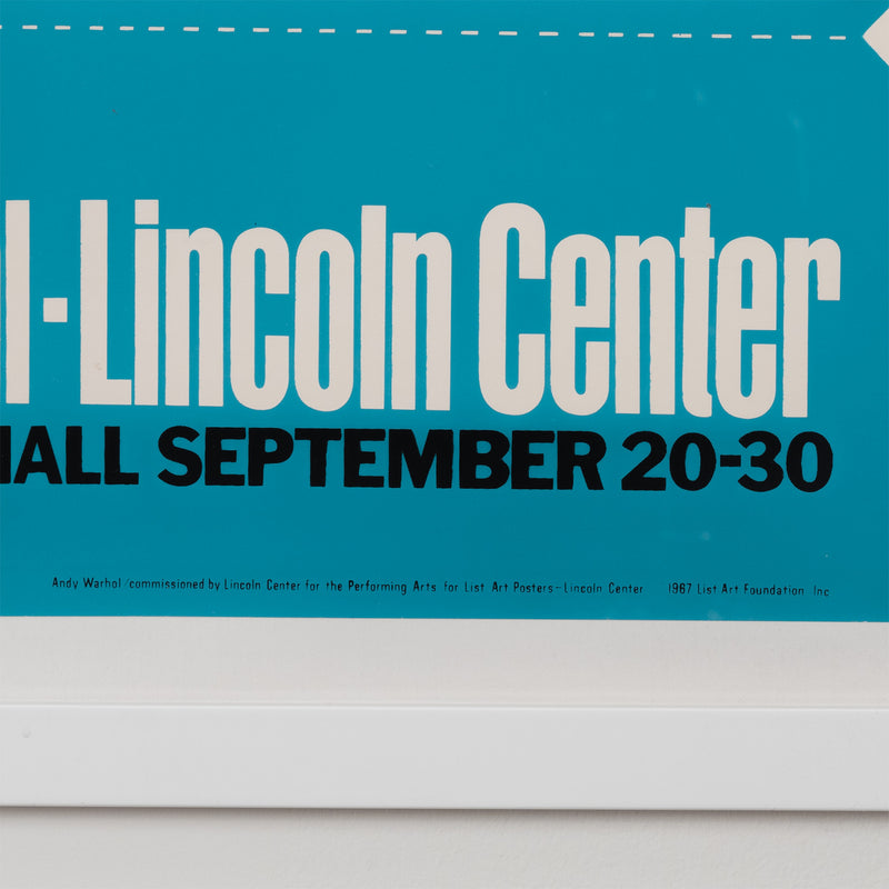 andy warhol screenprint silkscreen pop art ticket for film festival framed artwork admit one iconic pop artist printmaking 1976 Lincoln Center Lincoln Centre NYC