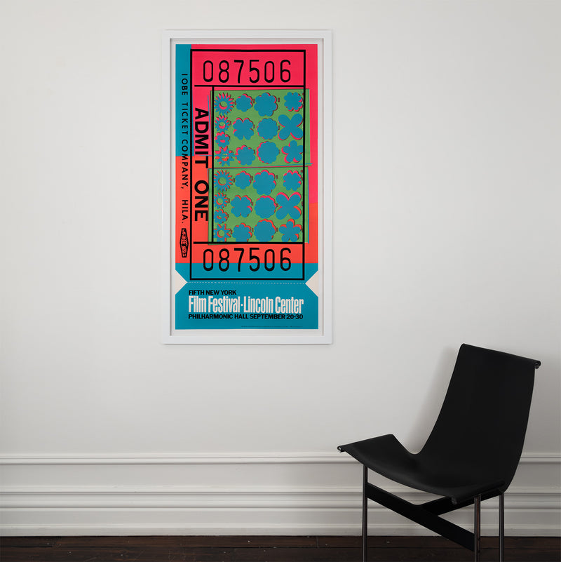 andy warhol screenprint silkscreen pop art ticket for film festival framed artwork admit one iconic pop artist printmaking 1976