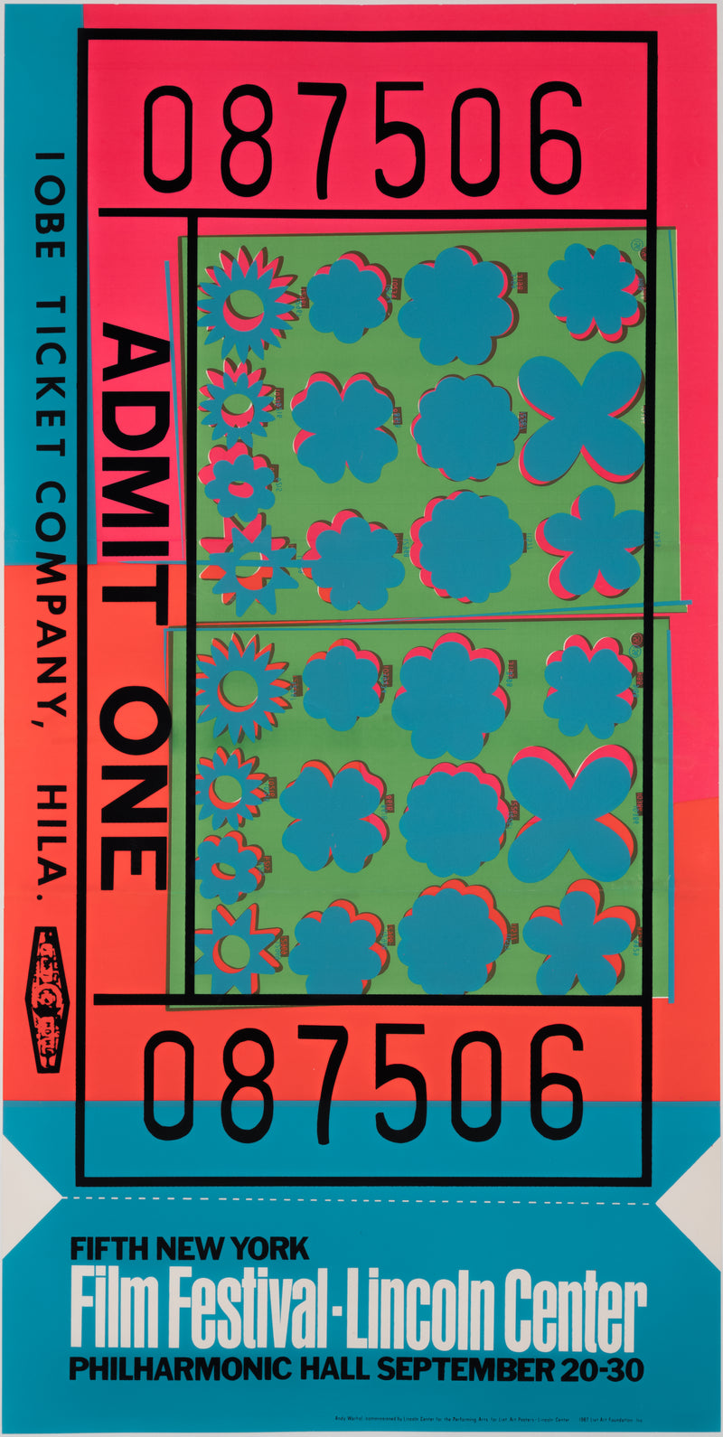 andy warhol screenprint silkscreen pop art ticket for film festival framed artwork admit one iconic pop artist printmaking 1976