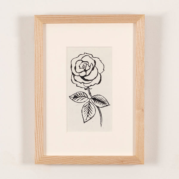 ANDY WARHOL "DOUBLE ROSE" DRAWING, 1954