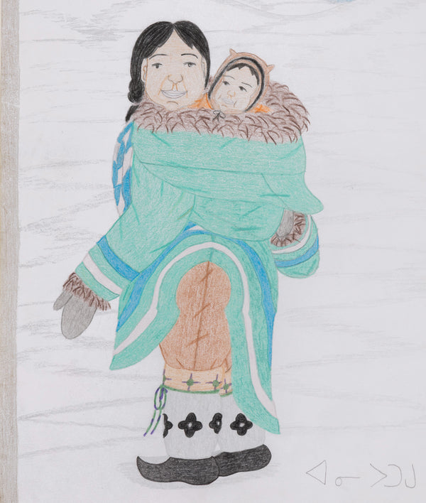ANNIE POOTOOGOOK "MOTHER AND CHILD" DRAWING, 2012