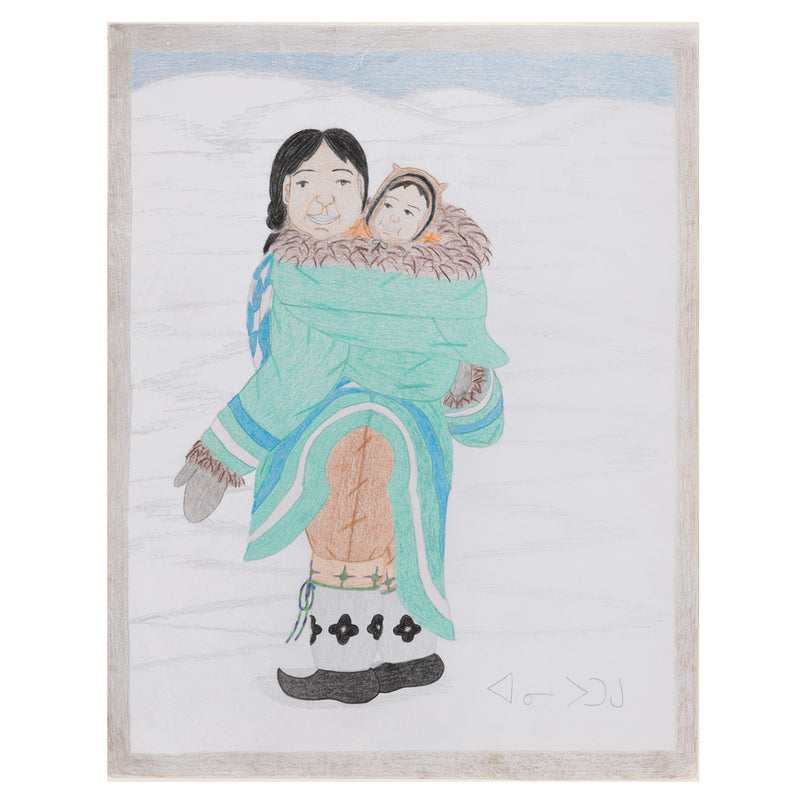 ANNIE POOTOOGOOK "MOTHER AND CHILD" DRAWING, 2012