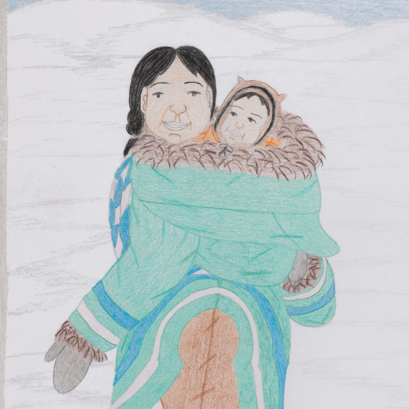 ANNIE POOTOOGOOK "MOTHER AND CHILD" DRAWING, 2012