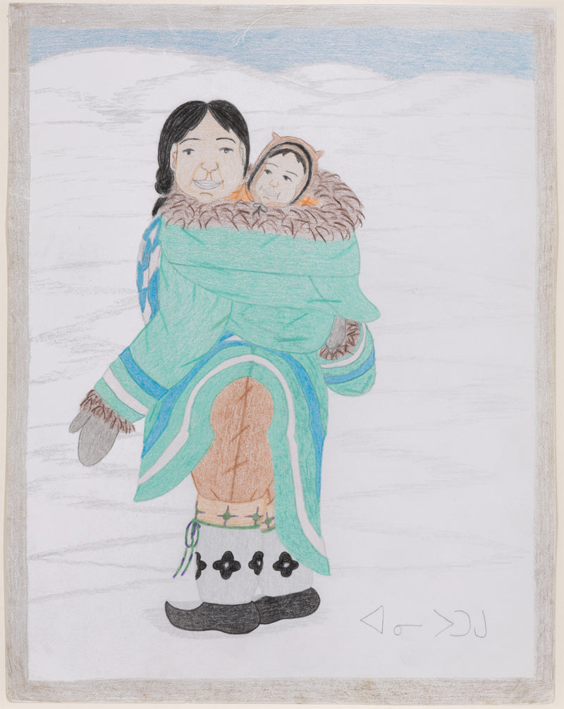 ANNIE POOTOOGOOK "MOTHER AND CHILD" DRAWING, 2012