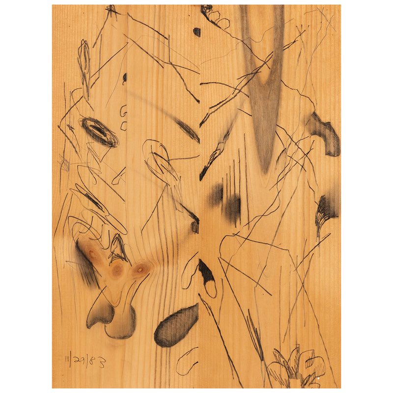 CARROLL DUNHAM "UNTITLED" MIXED MEDIA ON WOOD, 1983