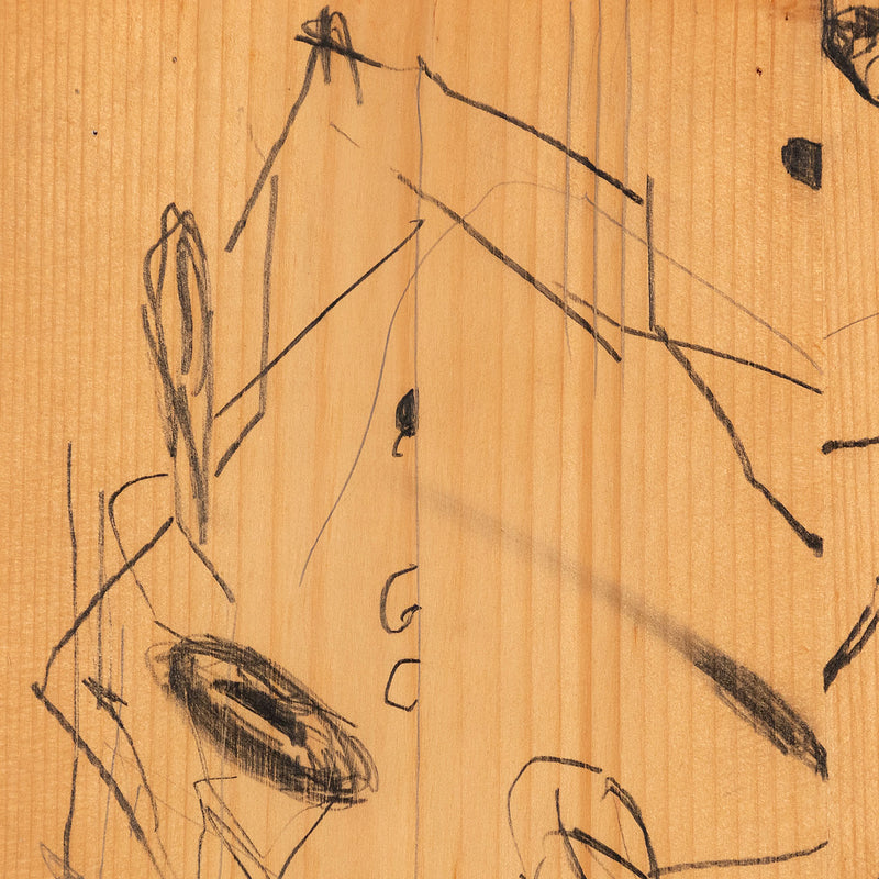 CARROLL DUNHAM "UNTITLED" MIXED MEDIA ON WOOD, 1983