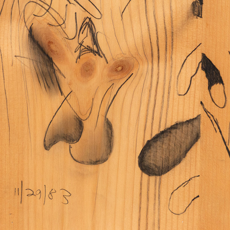 CARROLL DUNHAM "UNTITLED" MIXED MEDIA ON WOOD, 1983
