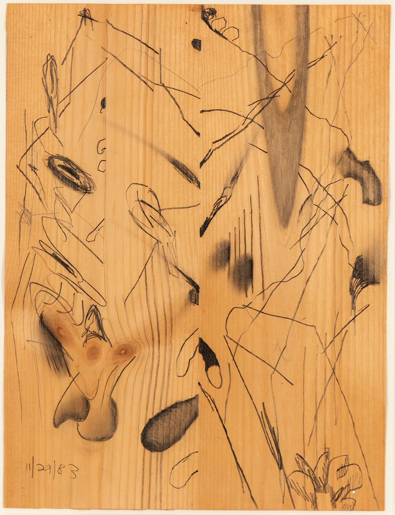 CARROLL DUNHAM "UNTITLED" MIXED MEDIA ON WOOD, 1983