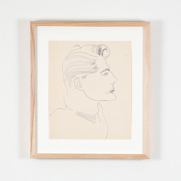 ANDY WARHOL "PROFILE OF A MAN (TONY)" DRAWING, 1950s