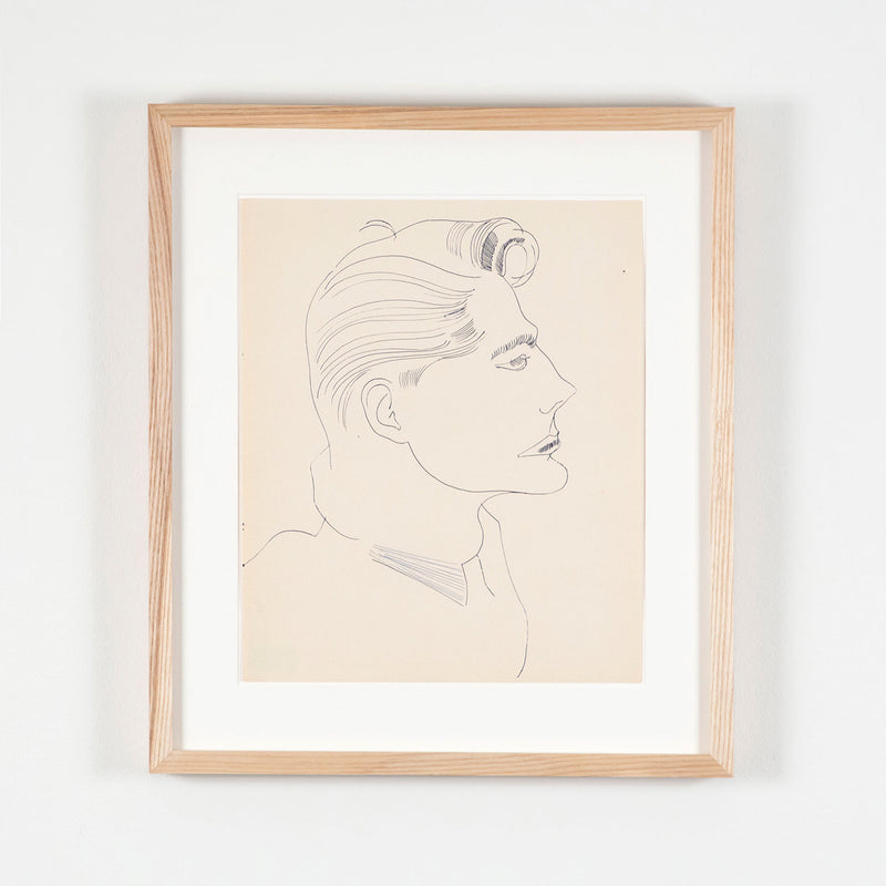 ANDY WARHOL "PROFILE OF A MAN (TONY)" DRAWING, 1950s