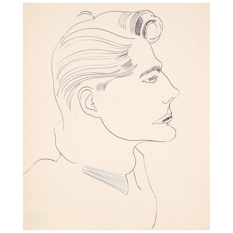 ANDY WARHOL "PROFILE OF A MAN (TONY)" DRAWING, 1950s