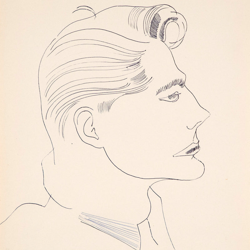 ANDY WARHOL "PROFILE OF A MAN (TONY)" DRAWING, 1950s