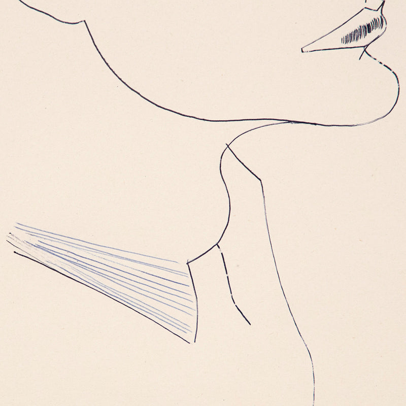 ANDY WARHOL "PROFILE OF A MAN (TONY)" DRAWING, 1950s