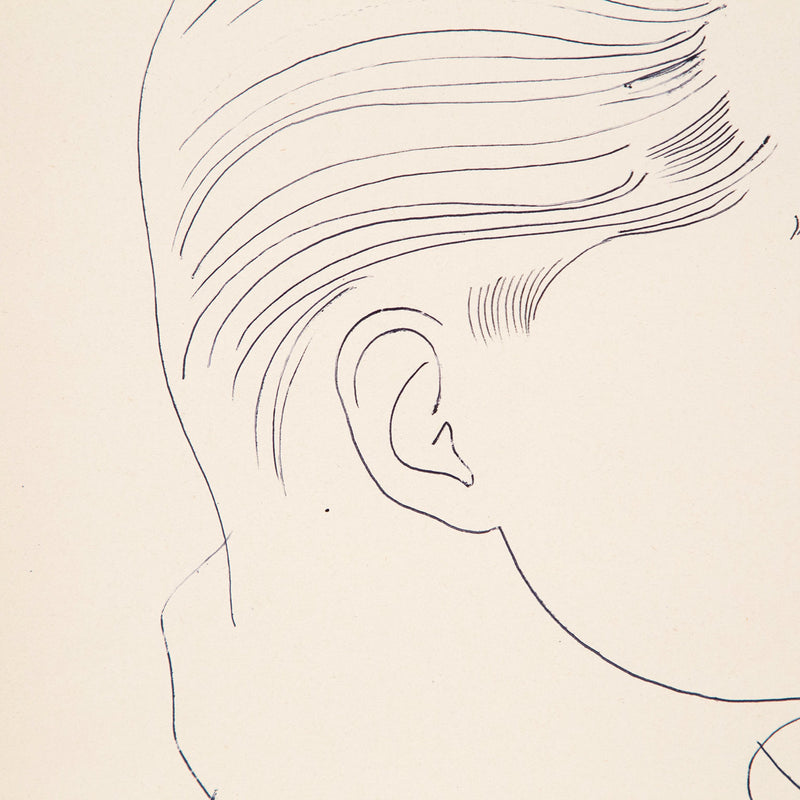 ANDY WARHOL "PROFILE OF A MAN (TONY)" DRAWING, 1950s