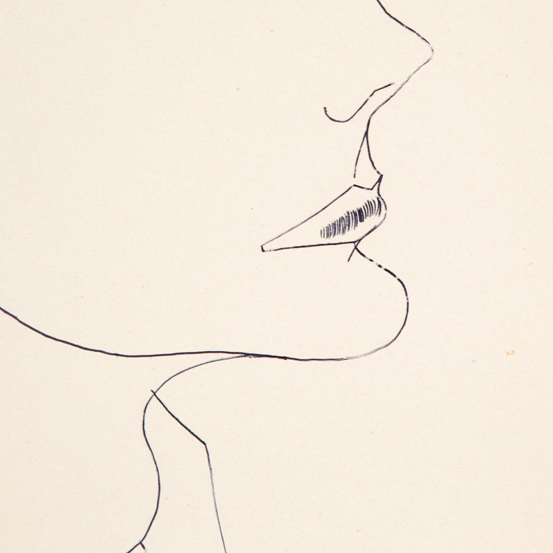 ANDY WARHOL "PROFILE OF A MAN (TONY)" DRAWING, 1950s