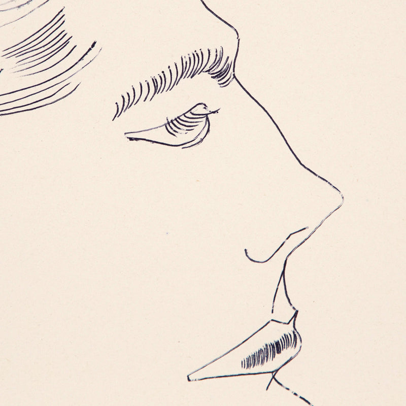 ANDY WARHOL "PROFILE OF A MAN (TONY)" DRAWING, 1950s