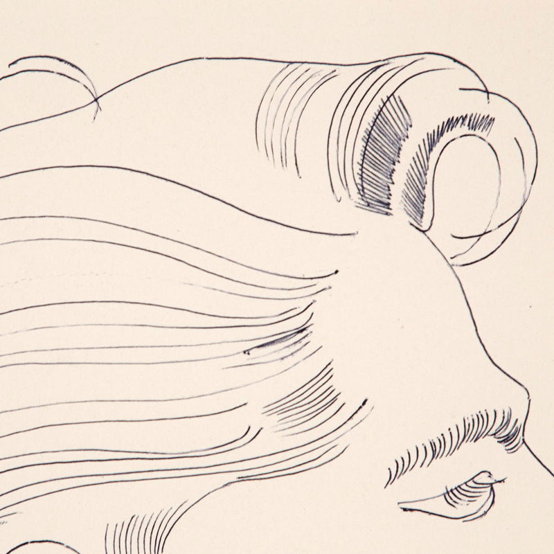 ANDY WARHOL "PROFILE OF A MAN (TONY)" DRAWING, 1950s