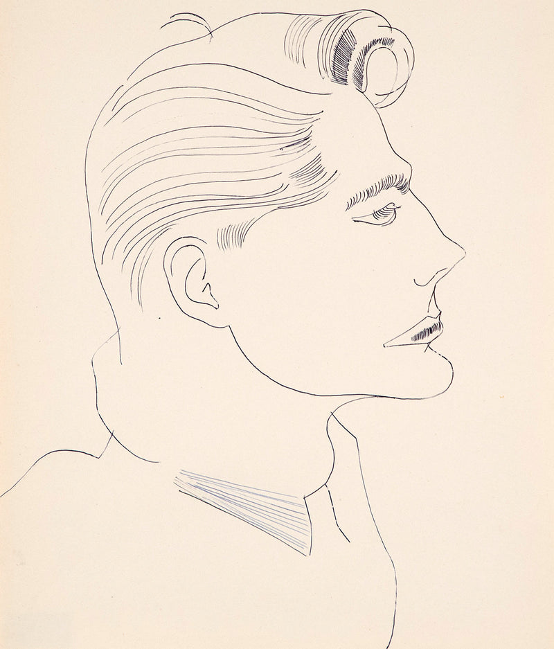 ANDY WARHOL "PROFILE OF A MAN (TONY)" DRAWING, 1950s