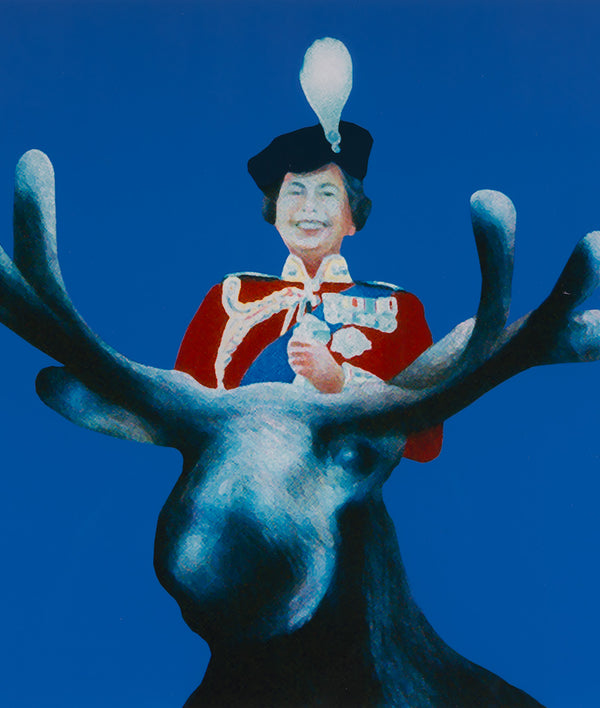 charles pachter joy ride moose queen print limited edition giclee canadian artwork canadian artist blue moose queen elizabeth II charlie pachter art collect pachter buy pachter sell pachter art