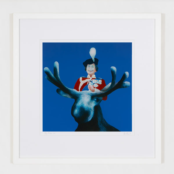 charles pachter joy ride moose queen print limited edition giclee canadian artwork canadian artist blue moose queen elizabeth II charlie pachter art collect pachter buy pachter sell pachter art iconic image