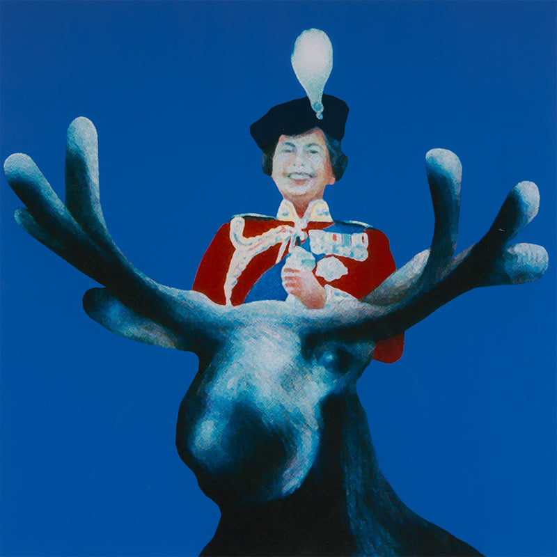 charles pachter joy ride moose queen print limited edition giclee canadian artwork canadian artist blue moose queen elizabeth II charlie pachter art collect pachter buy pachter sell pachter art iconic image
