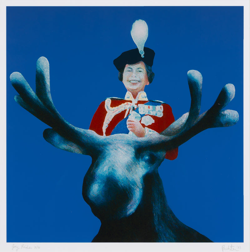 charles pachter joy ride moose queen print limited edition giclee canadian artwork canadian artist blue moose queen elizabeth II charlie pachter art collect pachter buy pachter sell pachter art iconic image highres high-res high resolution