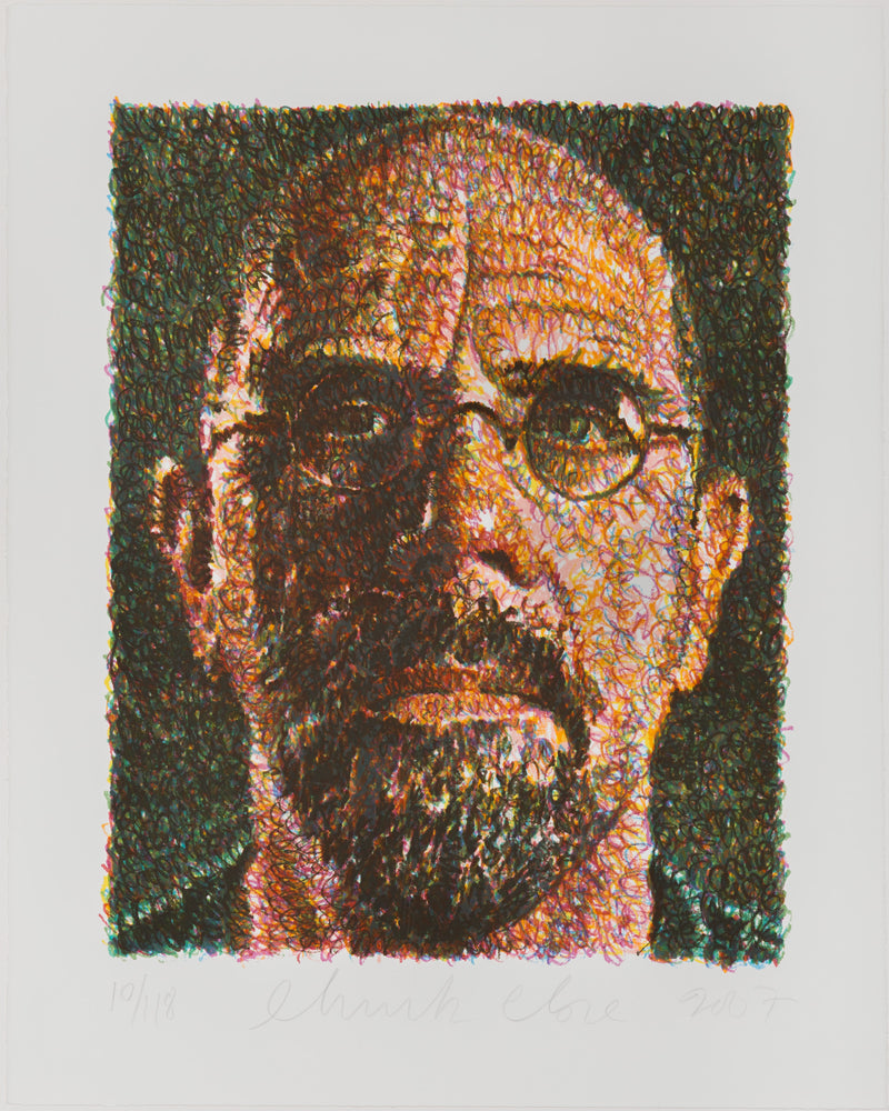chuck close self-portrait lincoln center 2007 limited edition print edition lithograph and screenprint work on paper collect chuck close american artist buy chuck close artwork sell chuck close artwork highres high-res high resolution