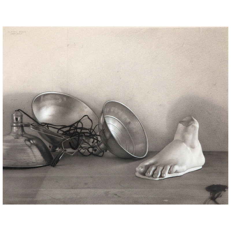 Claudio Bravo original pencil drawing, black and white. Completed in 1979. Available art for sale Caviar20 Art Gallery Toronto