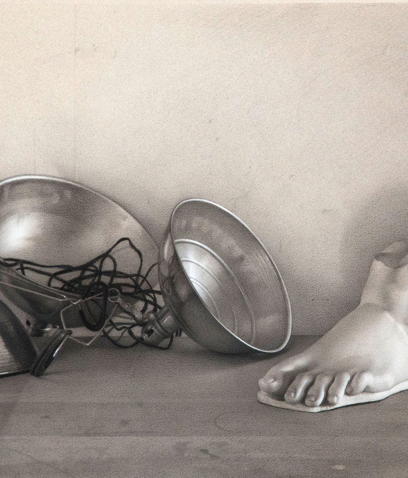 Claudio Bravo original pencil drawing, black and white. Completed in 1979. Available art for sale Caviar20 Art Gallery Toronto