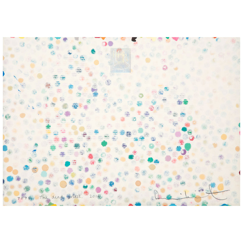 Damien Hirst "The Currency" painting, 2021. The painting is comprised of heavily condensed dots that overlap and sprawl across the sheet. This work is the artist's first NFT.