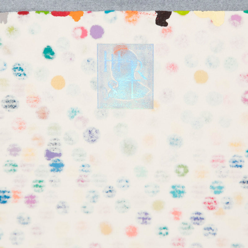 Damien Hirst "The Currency" painting, 2021. The painting is comprised of heavily condensed dots that overlap and sprawl across the sheet. This work is the artist's first NFT.