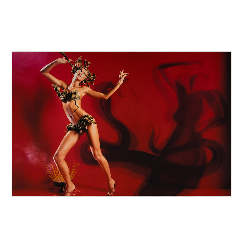 david lachapelle gisele as snake charmer bunchen celebrity photography pop art cobra snake shadow surreal photography 2000 red snake image photo picture iconic american photographer iconic supermodel gisele photography 