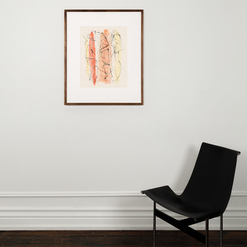 American woman artist Dorothy Dehner “Untitled (Three Figures)” Ink and watercolor on paper, 1953